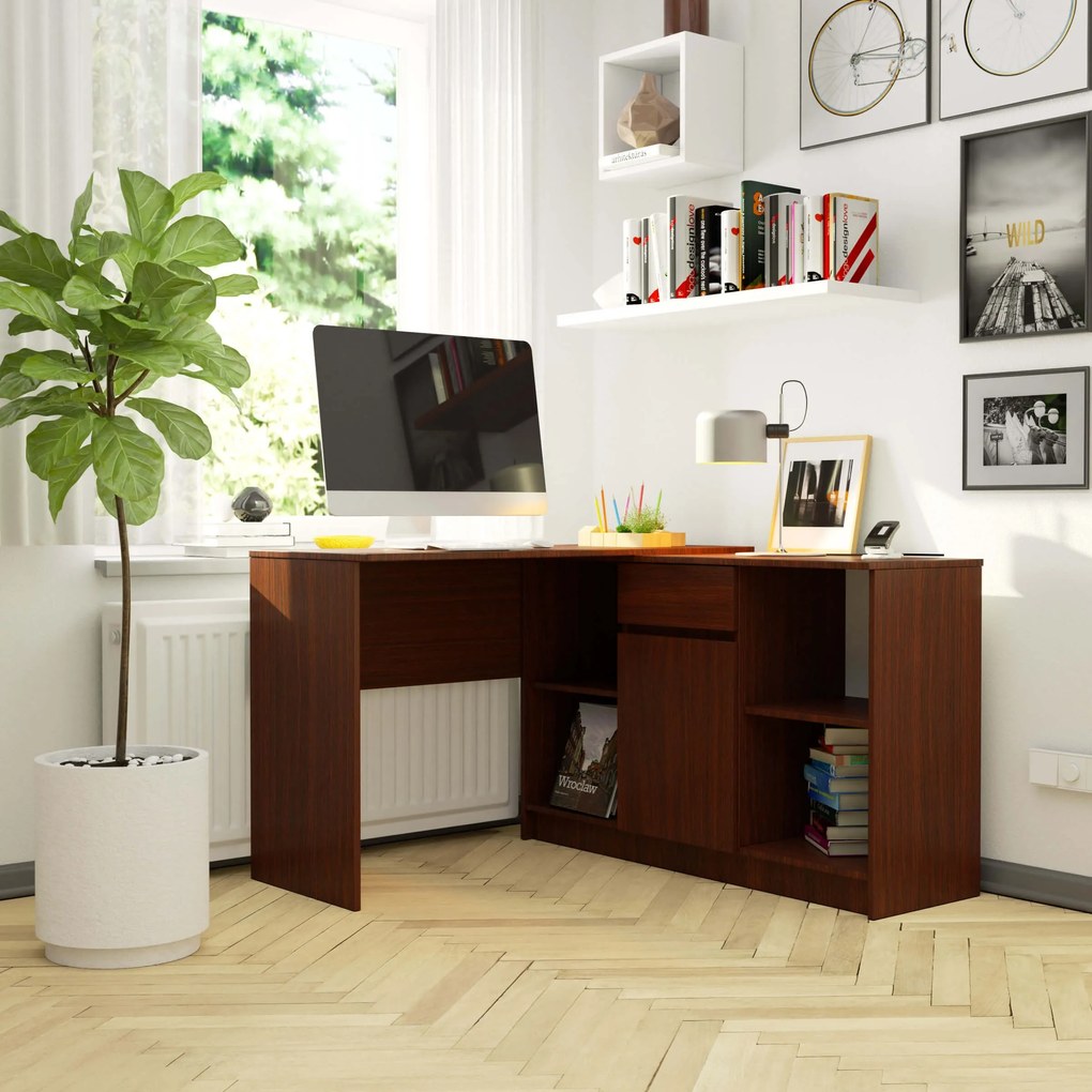 Masă PC de colț Cuidar (wenge). 1117054