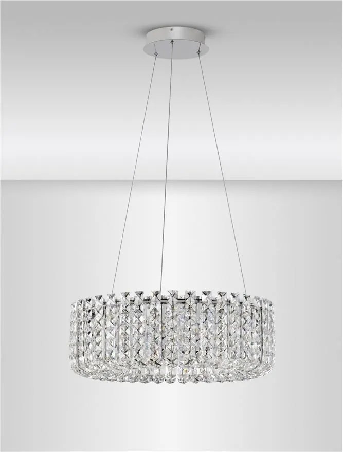 Lustra suspendata crom, cristale sticla CELYSIA 60cm