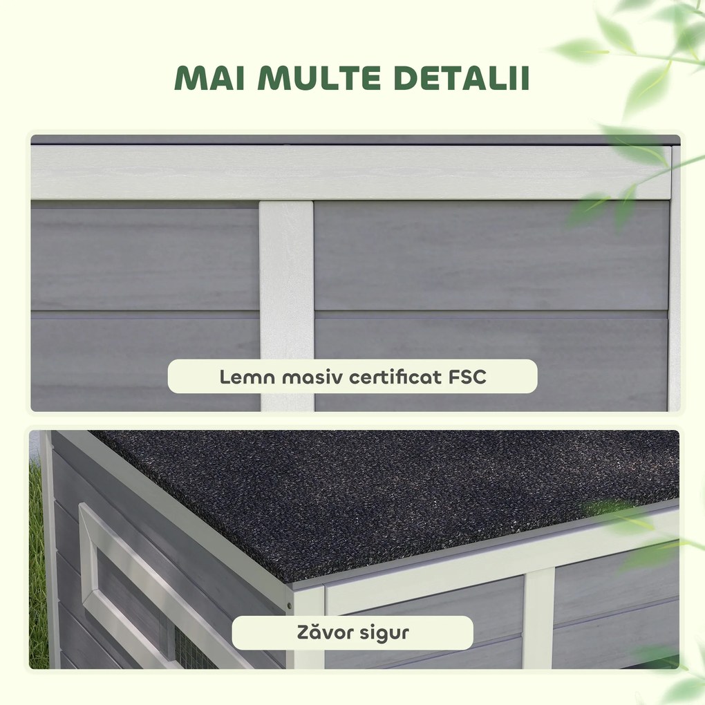 PawHut Căsuță pentru Rațe cu Acoperiș Rabatabil, Ferestre și Rampă, din Lemn, 93x70x72 cm, Multicolor | Aosom Romania