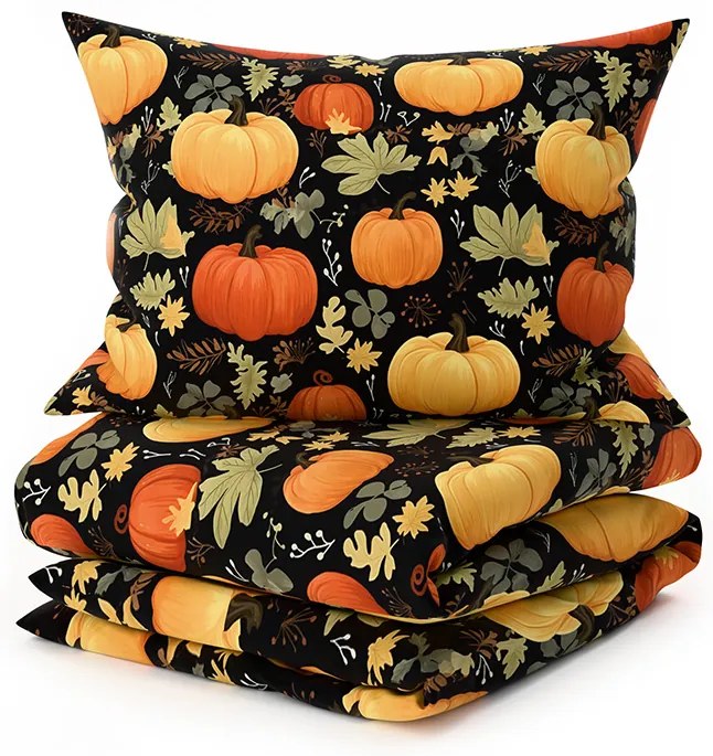 Lenjerie de pat din microfibra ORANGE PUMPKINS colorate Dimensiune lenjerie de pat: 70 x 90 cm | 140 x 200 cm
