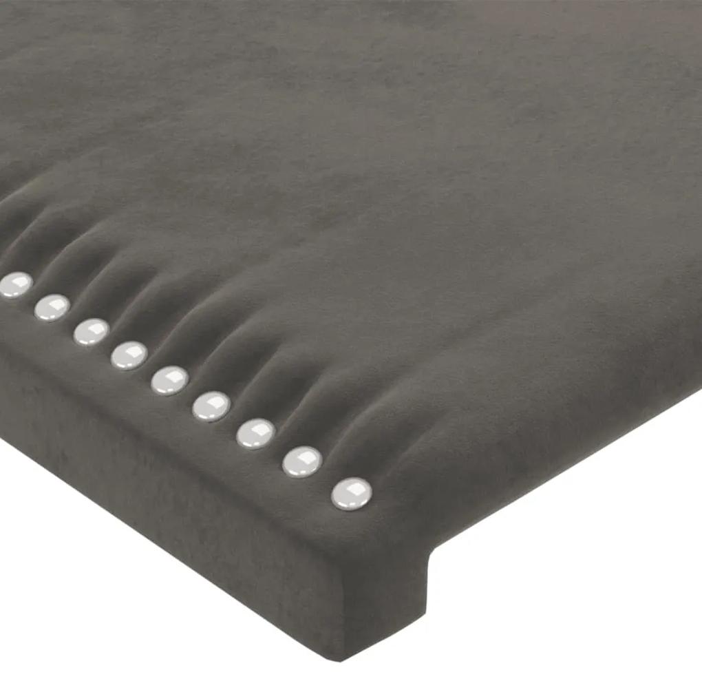 Tablie de pat cu aripioare gri inchis 103x23x118 128 cm catifea 1, Morke gra, 103 x 23 x 118 128 cm