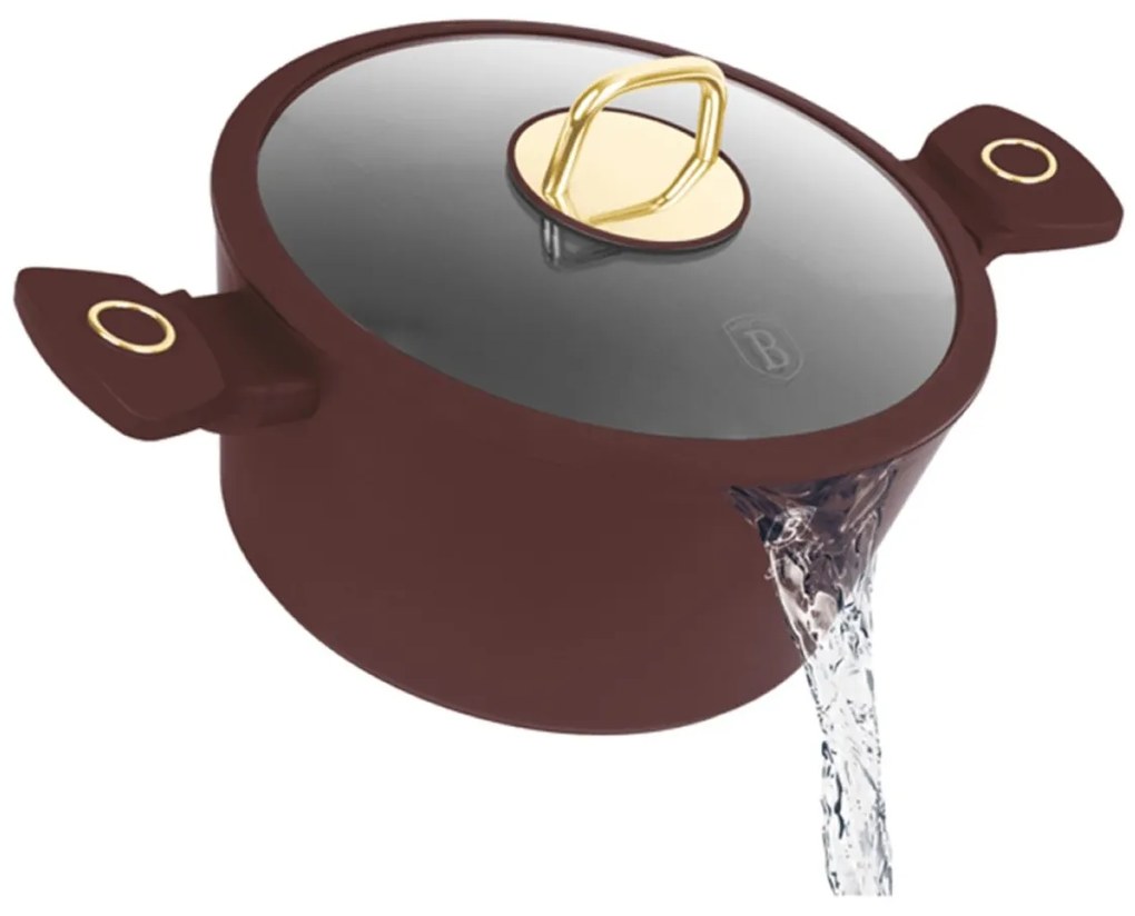 Oală cu capac 24 cm, 4.1L – Berlinger Haus BH8041, Leonardo Collection, potrivită pentru plită sau cuptor