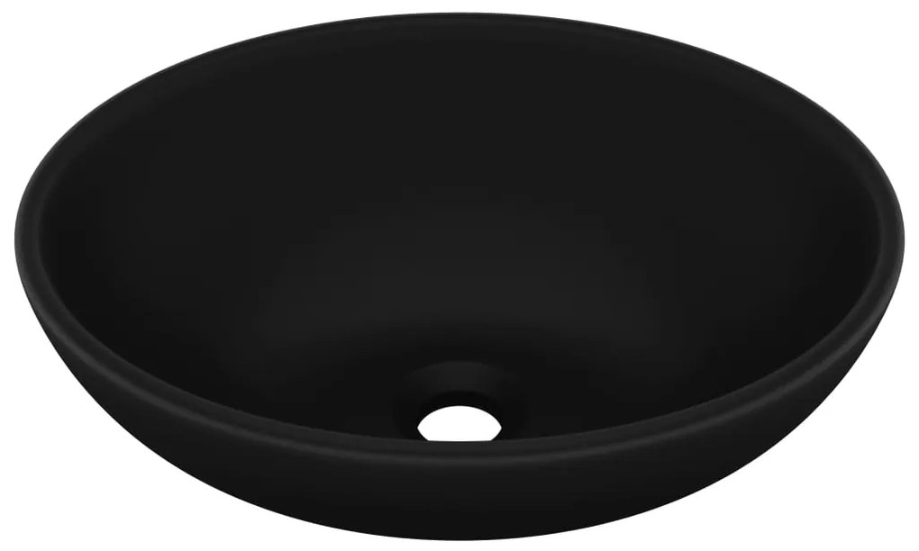 Chiuveta de lux, negru mat, 40 x 33 cm, ceramica, forma ovala Negru mat