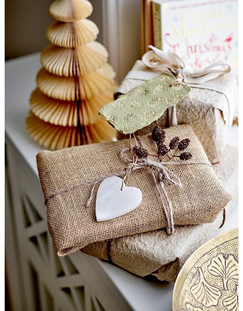 Set de 3 decorațiuni de Crăciun suspendate albe Bloomingville Otta