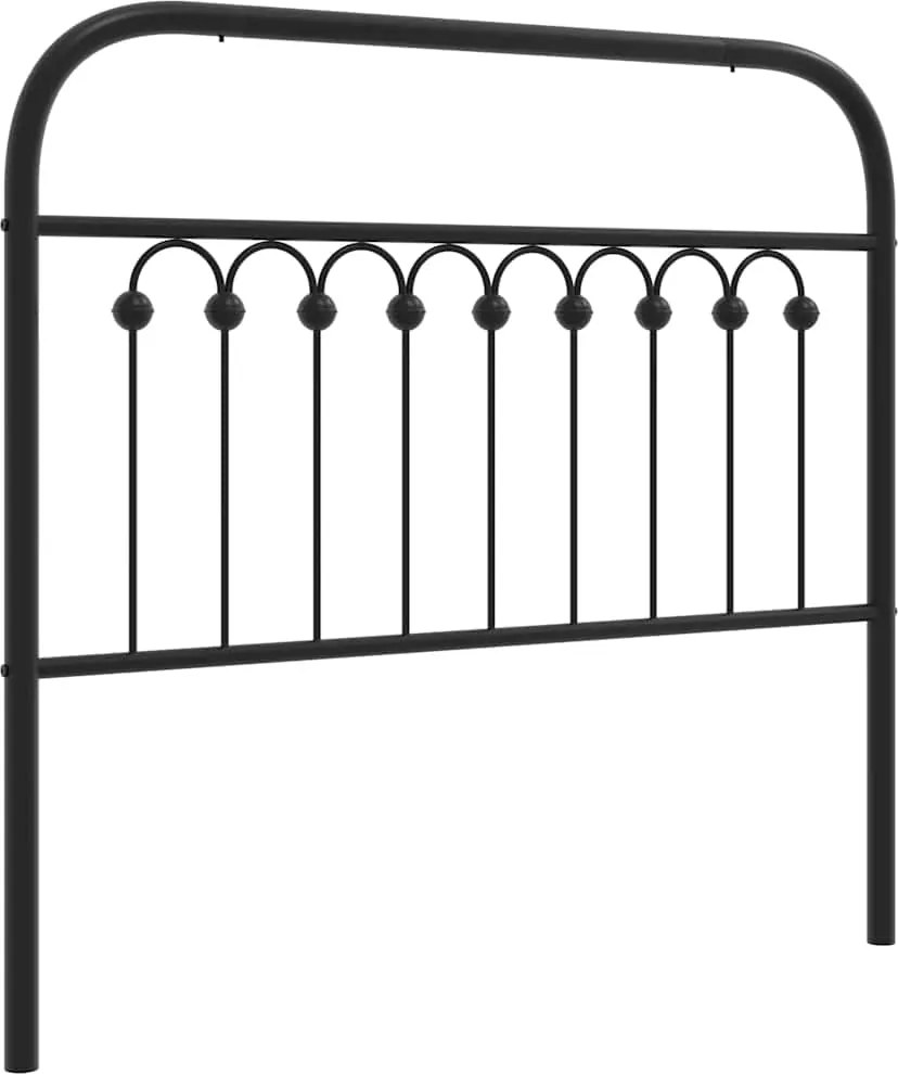 vidaXL Tăblie de pat de schimb metalică, negru, 100 cm