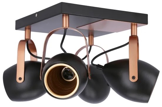 Spot ANICA 4xE14/40W/230V negru/cupru