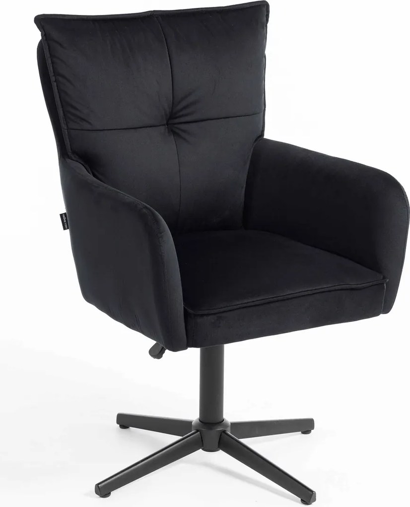 HR250CROSS Scaun Catifea Neagră Bază Neagră