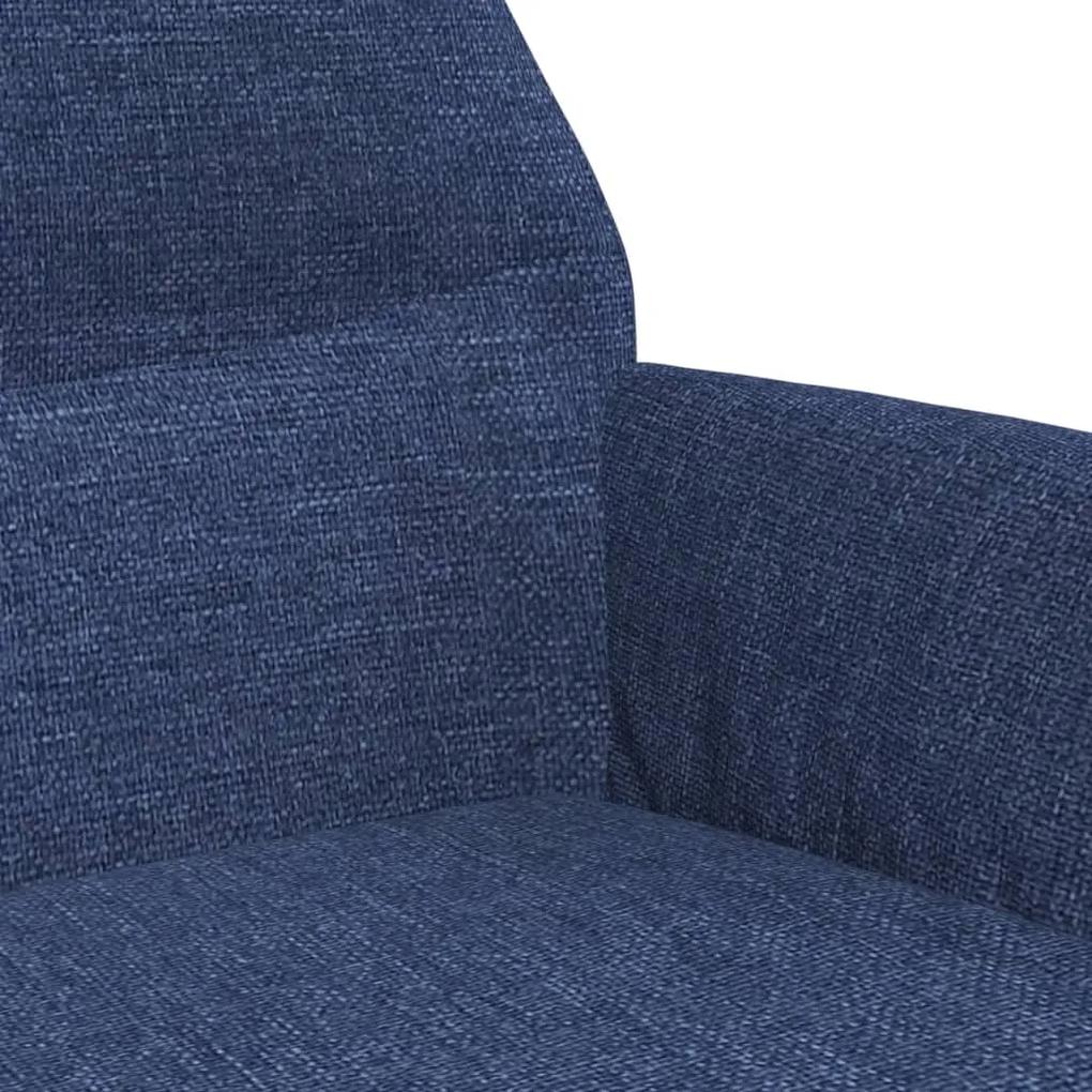 Scaun de relaxare cu suport de picioare, albastru, textil Albastru