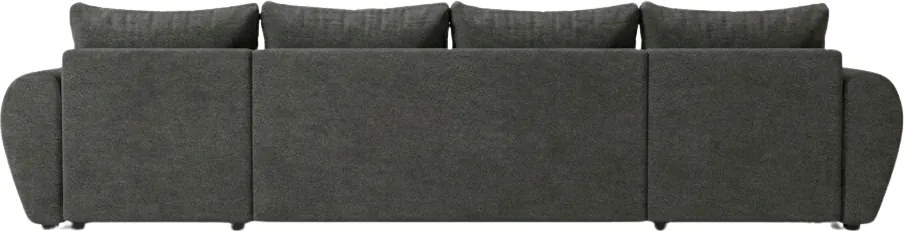Canapea extensibila reversibila in forma de U SEVIO 311x145 cm, gri inchis + 2 pernute GRATIS