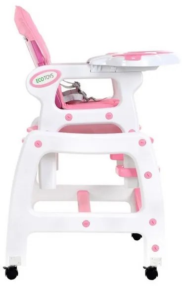 Scaun de masa 3 in 1 Ecotoys HC-223 Roz
