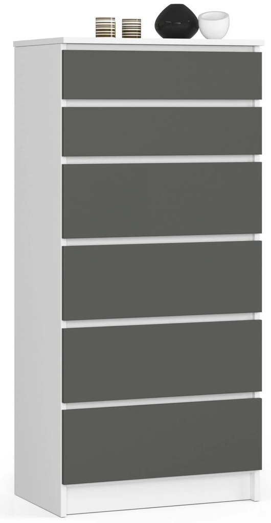 Comodă Kalista III (alb + gri). 1070775