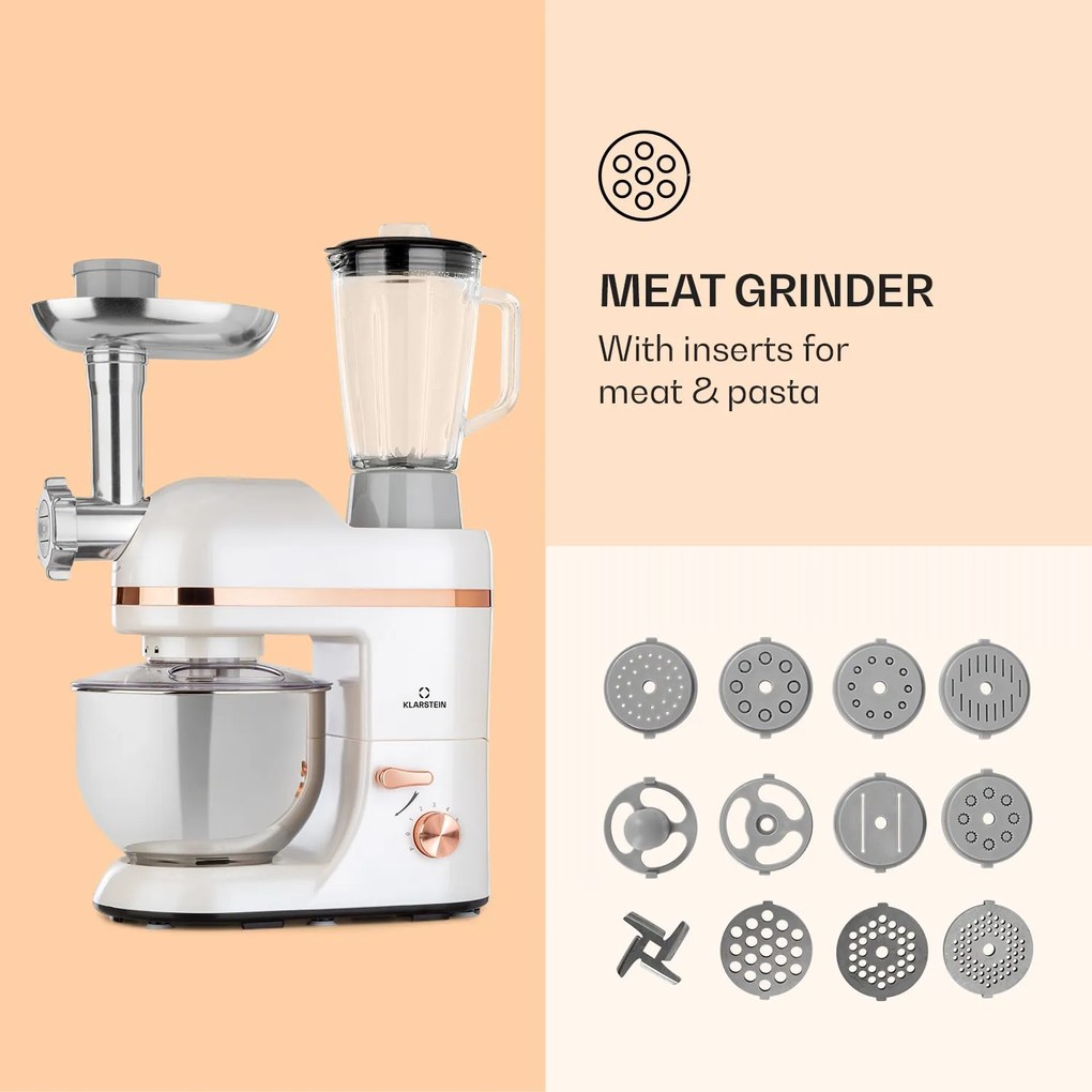 Lucia Elegance, robot de bucătărie, blender, mașină de tocat carne, 2000W, fără BPA