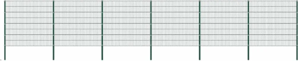 vidaXL Panou de gard cu stâlpi din fier, verde, 1040x160 cm