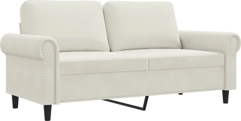vidaXL Canapea cu 2 locuri, crem, 140 cm, catifea