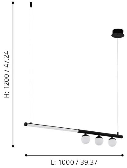 Eglo 99376 - Pendul LED cu cablu PHIANEROS LED/22W/230V