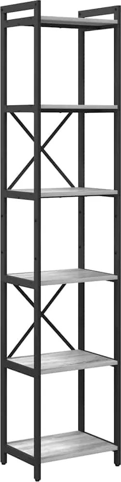 vidaXL Raft pentru cărți sonoma gri 40 x 30 x 189,5 cm Lemn compozit