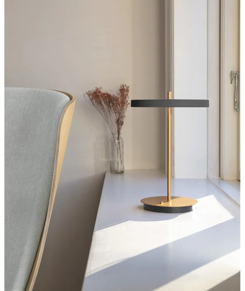 Veioză gri antracit LED cu intensitate reglabilă cu abajur din metal (înălțime 31 cm) Asteria Move – UMAGE