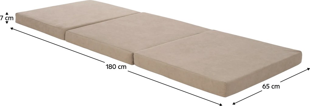 Saltea pliabilă, spumă, 65x180, bej, LEVI 65