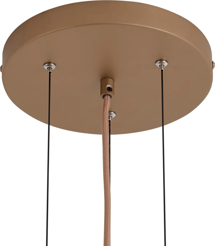 Lampă suspendată retro din bronz închis cu sticlă chihlimbarie - Barb