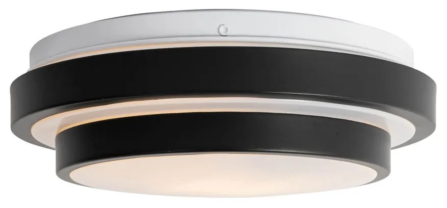Plafonieră modernă neagră cu alb 25 cm IP44 - Walden