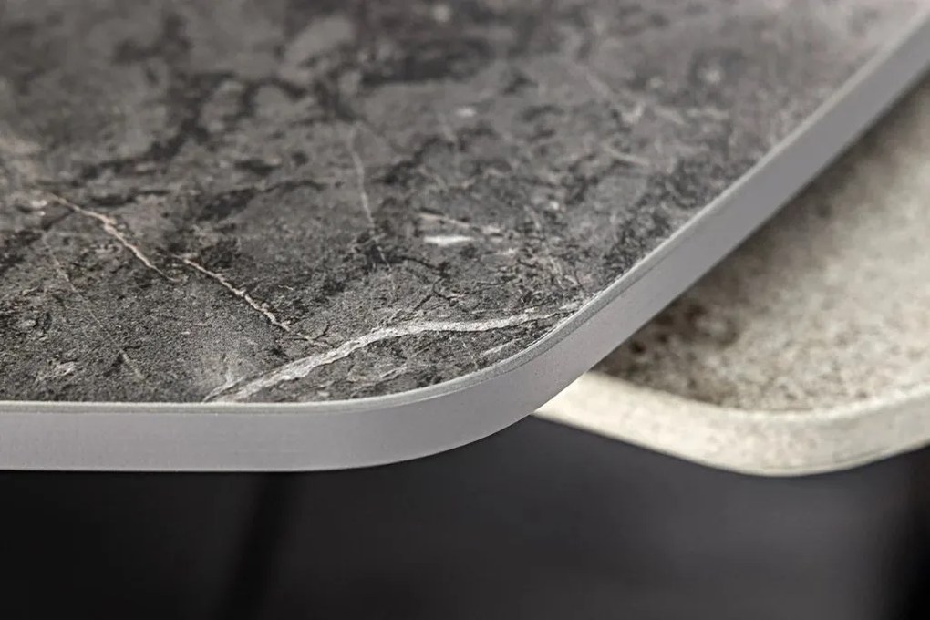 Masuta de cafea moderna cu doua blaturi rotative din ceramica Movement 80-130cm