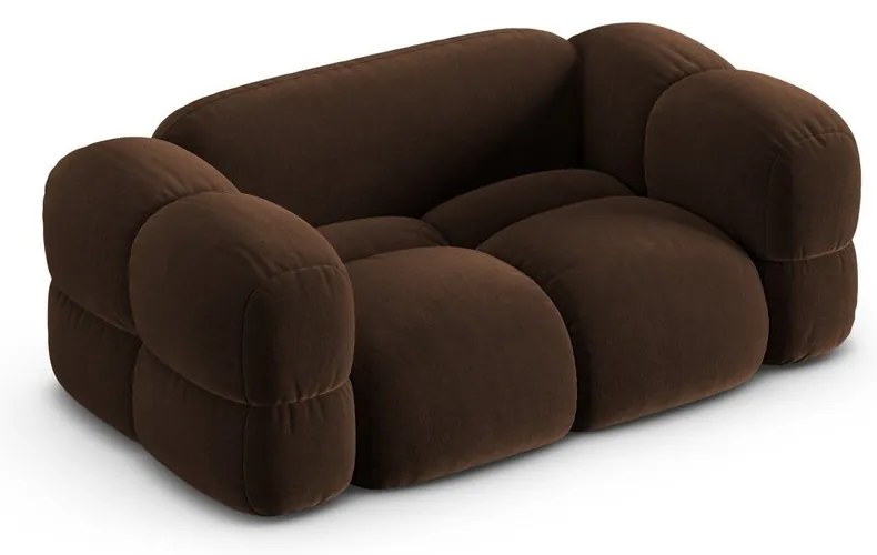 Canapea maro închis cu tapițerie din catifea 180 cm Loretto – Cosmopolitan Design
