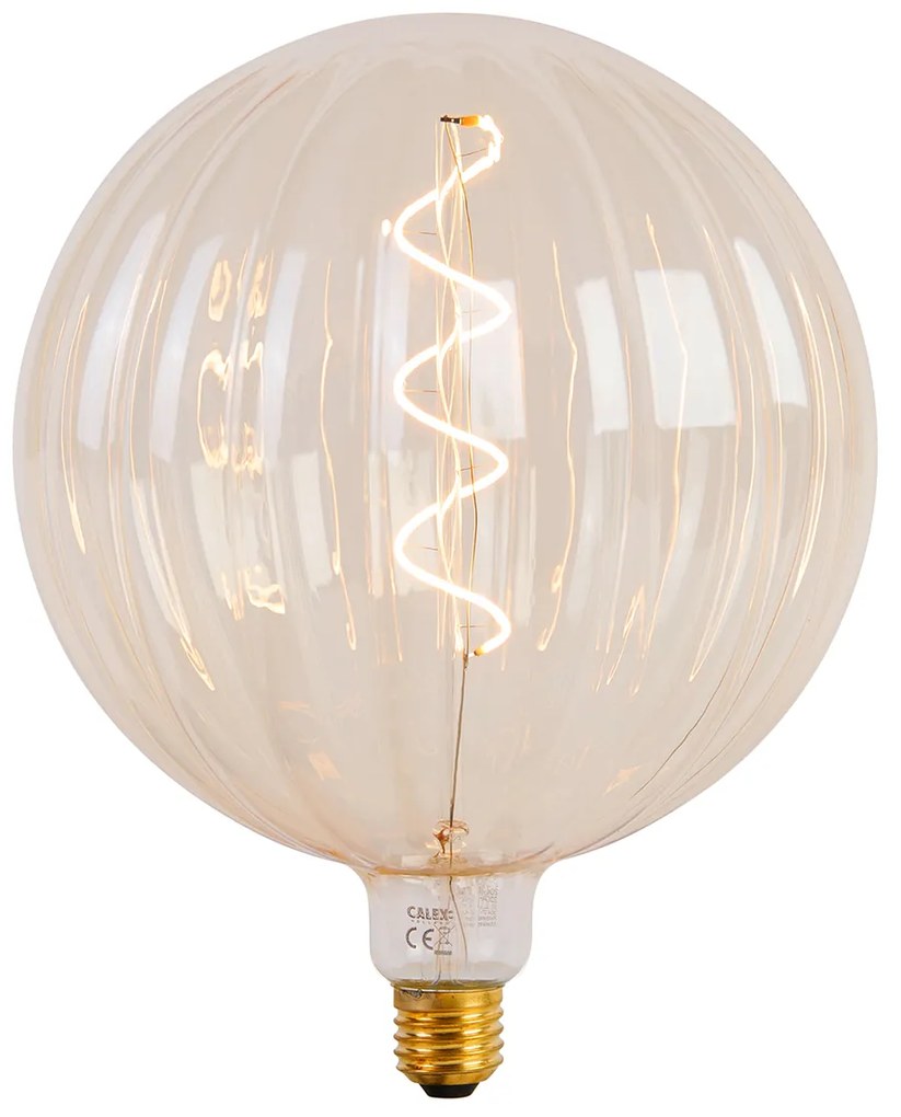 Lampă suspendată aurie cu 3 lumini incluzând LED chihlimbar cu dimmer - Cava Luxe