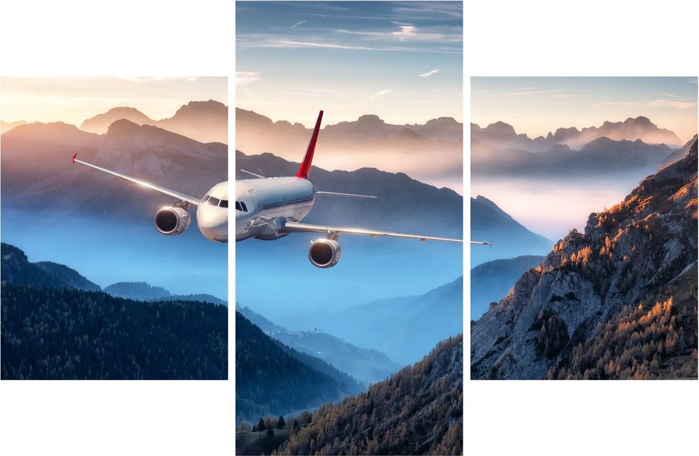 Tablou - Avion peste crestele montane (90x60 cm)