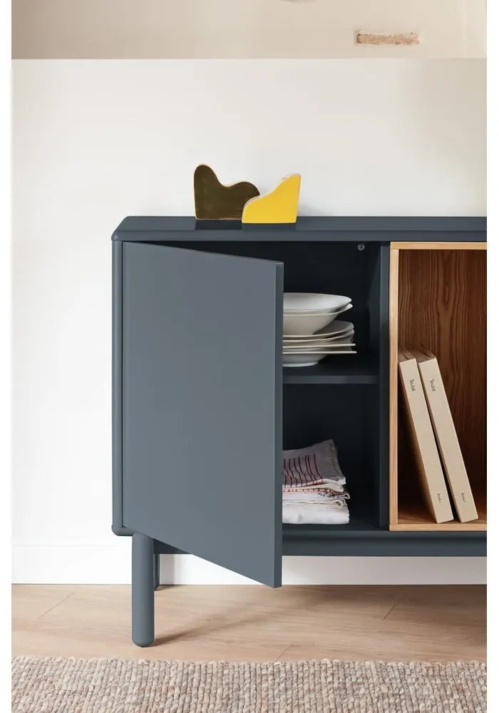 Comodă joasă gri închis 137x76 cm Corvo - Teulat