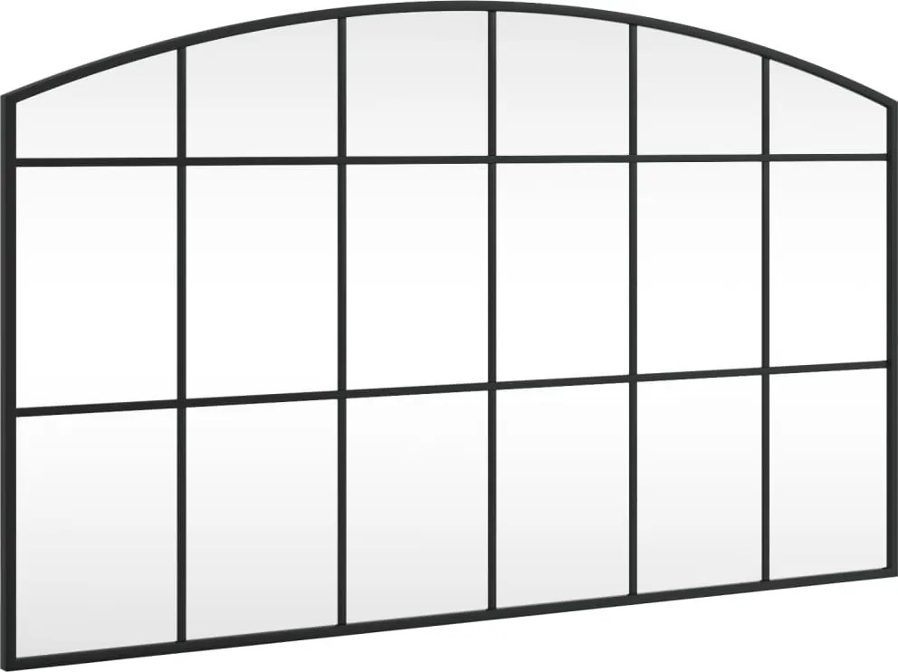 vidaXL Oglindă de perete, negru, 100x60 cm, arcuită, fier