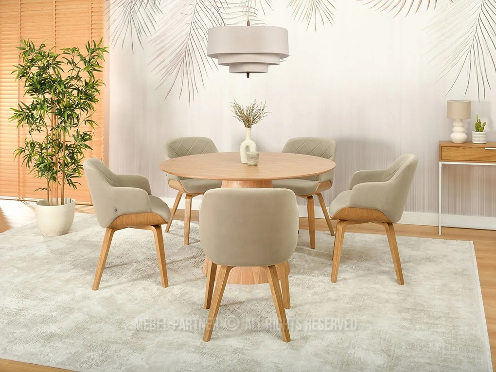 Scaun Sorien K (bej + stejar). Promo -16%. 1111267