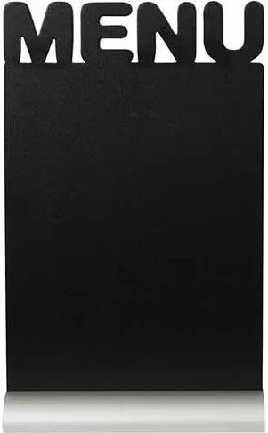Tabla de scris Securit Silhouette Menu 34,2x21x6cm, baza aluminiu, include marker creta, negru