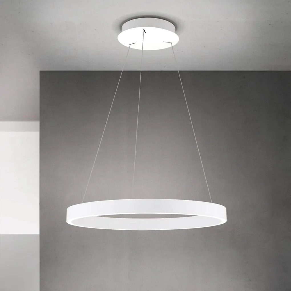 Lustra LED circulara iluminat sus si jos KOLK alb 60cm
