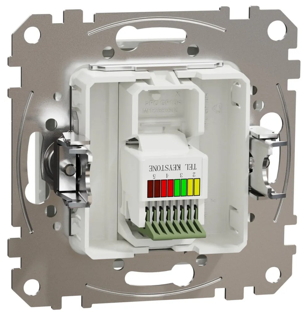 Priza telefon RJ11, IP20, Alb, Schneider Sedna Design