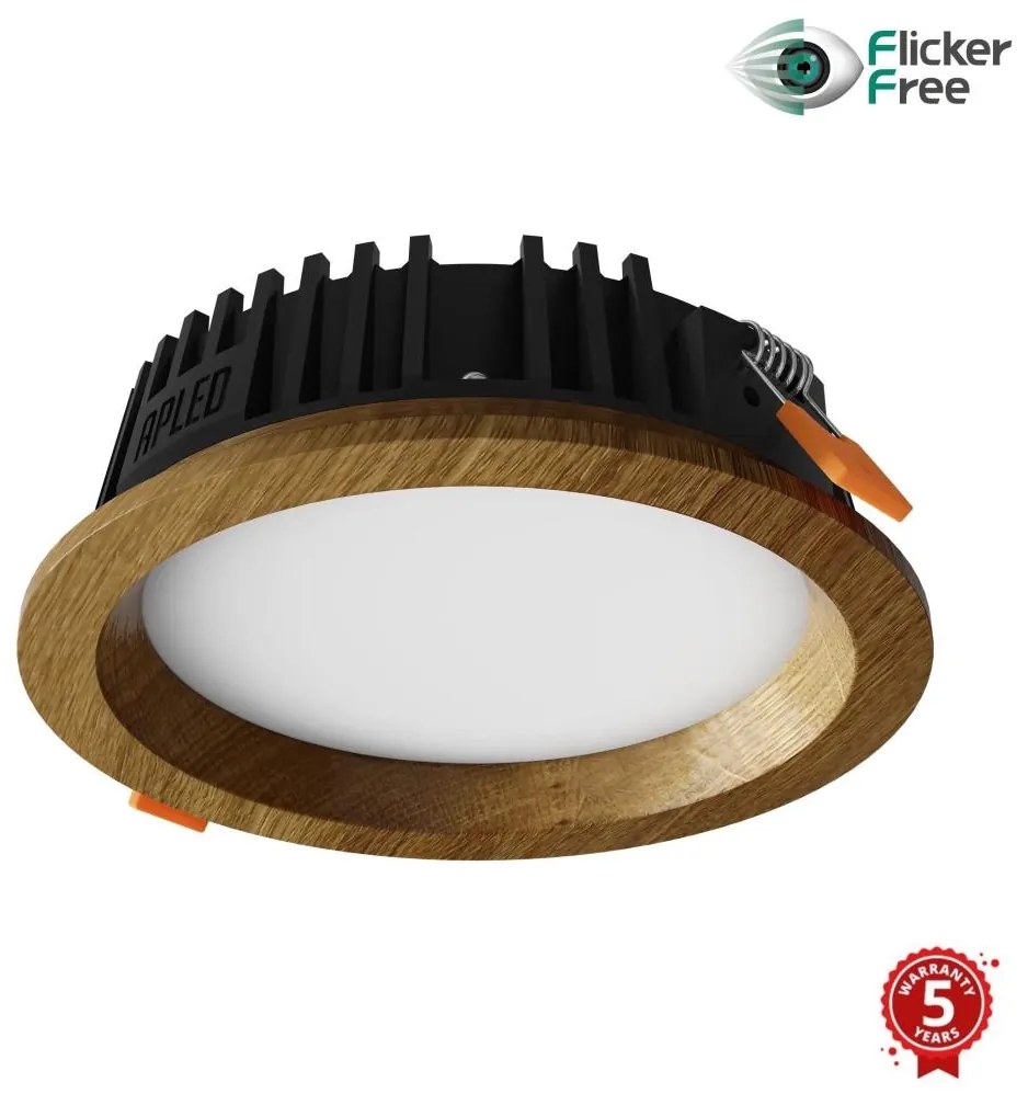 Corp de iluminat LED încastrat RONDO LED/6W/230V 4000K d. 15 cm lemn masiv stejar APLED