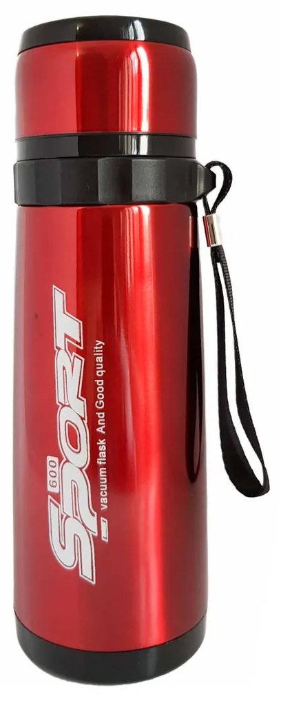 Termos din inox SPORT Grena, 600 ml, pereti dubli