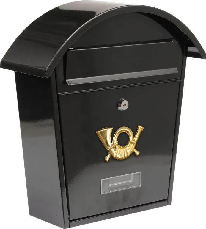 Cutie poștală cu acoperiș rotund - negru