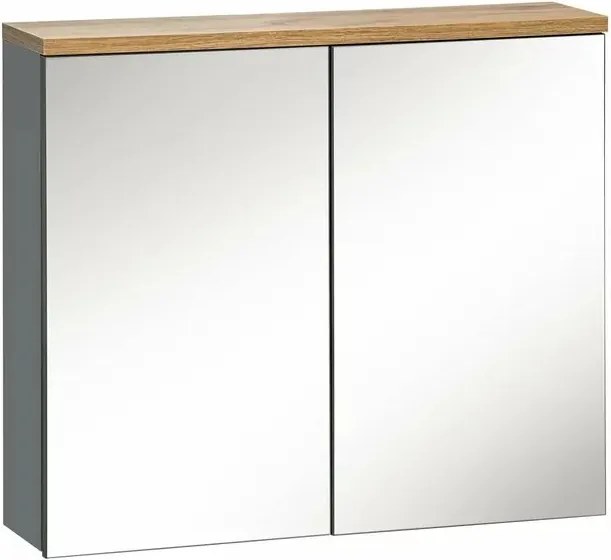 Dulap cu oglinda 80 cm cu 2 usi Comad Bali gri