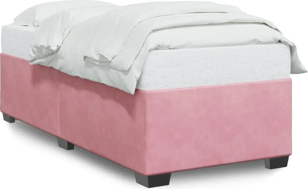 vidaXL Cadru de pat, roz, 90x200 cm, catifea