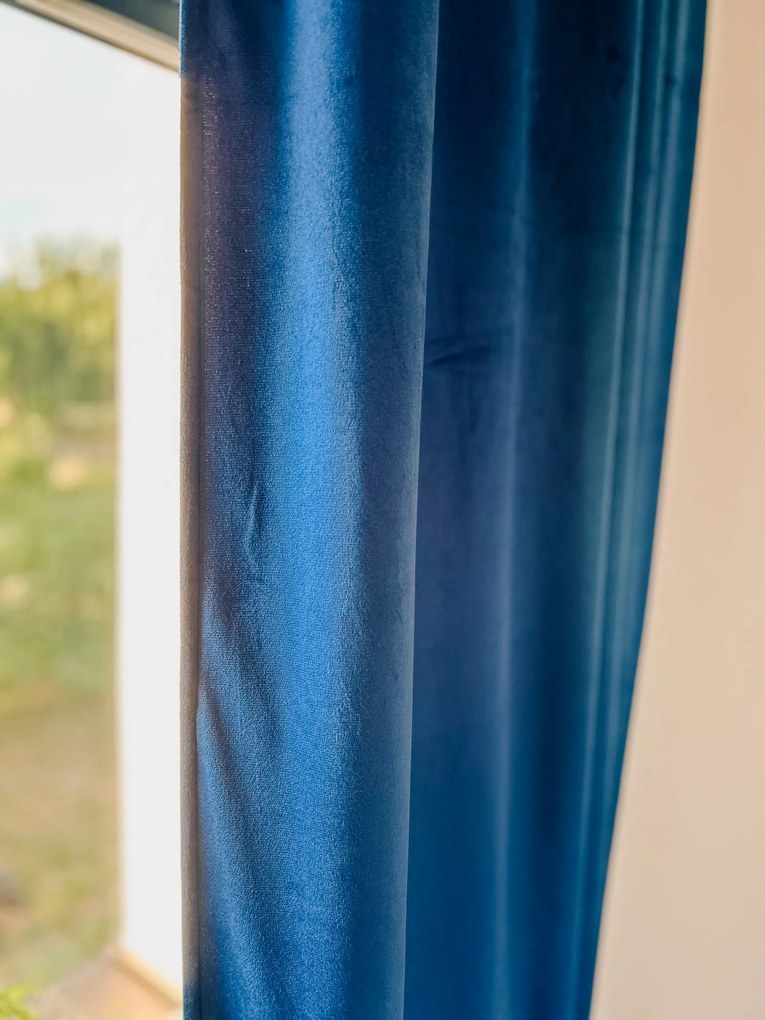 Draperie din catifea opaca Culoare albastru regal, VELVET 140x250 cm