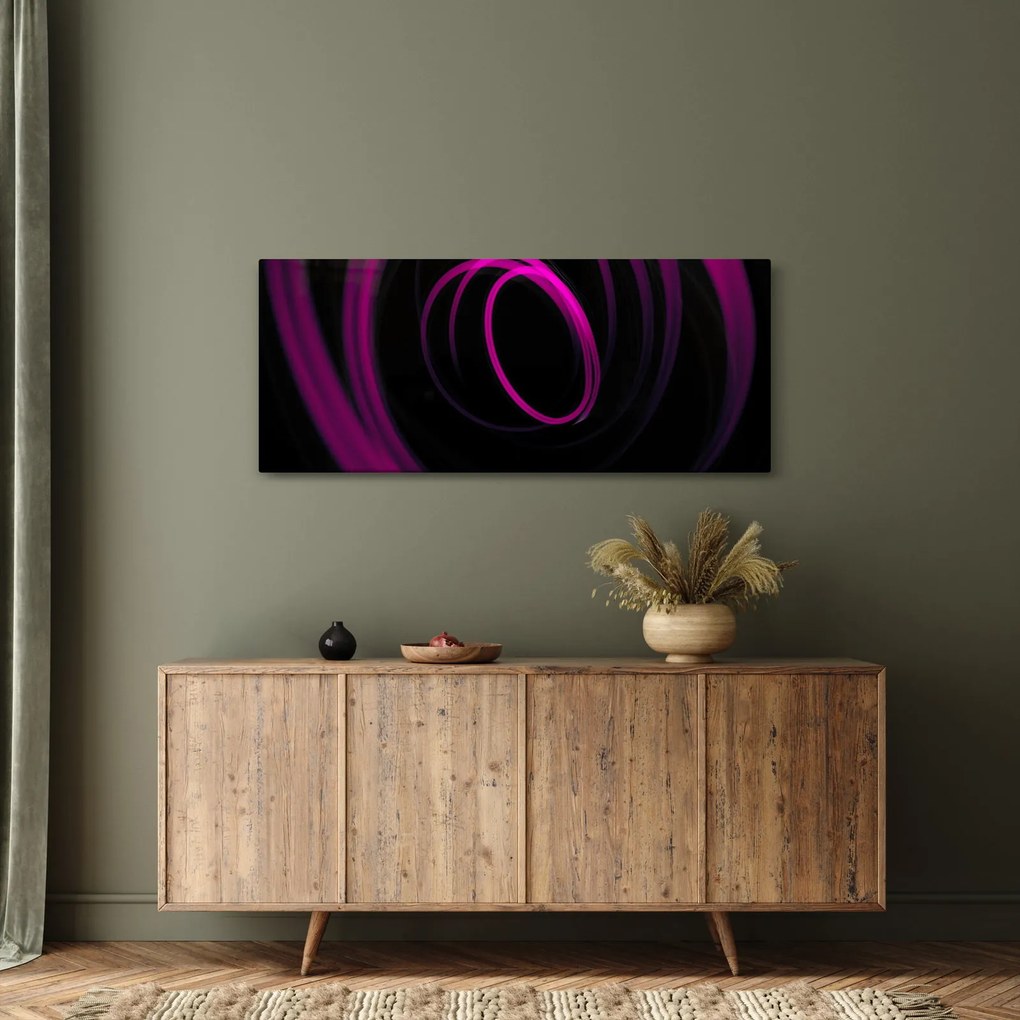 Tablou - linii violete (120x50 cm)
