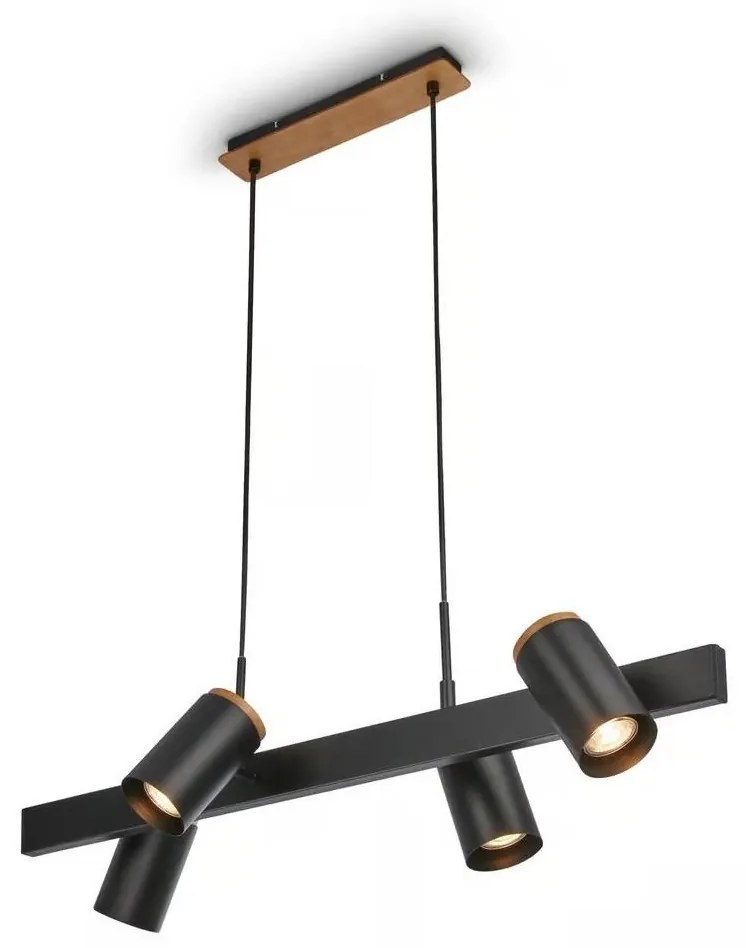 Briloner 4059045 - Lampă suspendată cu cablu ERA, 4 x GU10, 10 W, 230 V, neagră