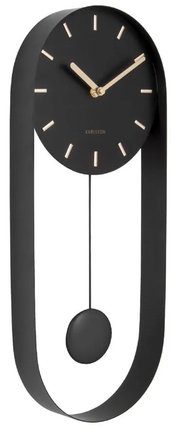 Ceas de perete cu pendul Karlsson Charm, negru