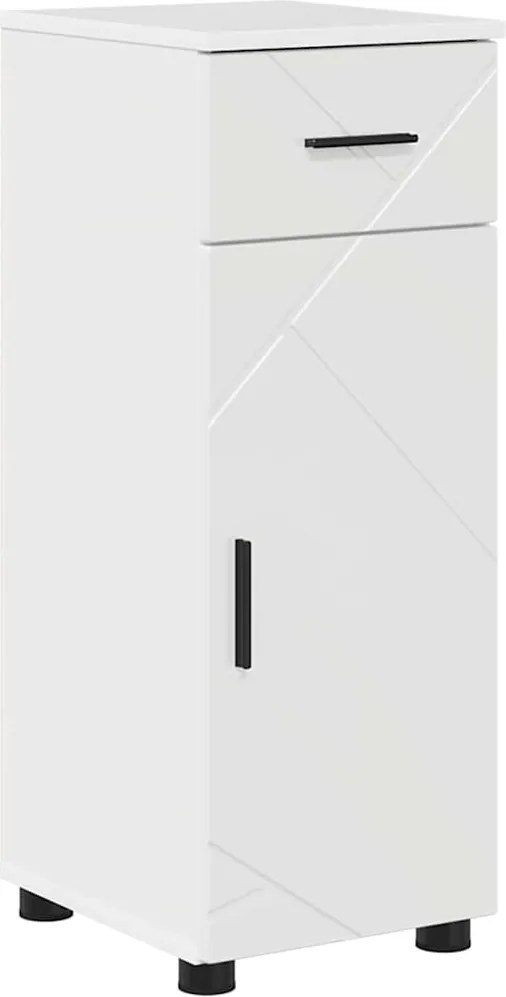 vidaXL Dulap de Baie Alb lucios 30 x 35 x 80 cm Lemn compozit & Metal