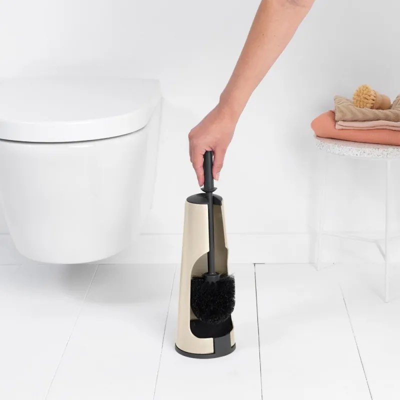 Perie pentru toaleta Brabantia ReNew 1006277, 42 cm, Design discret, Bej