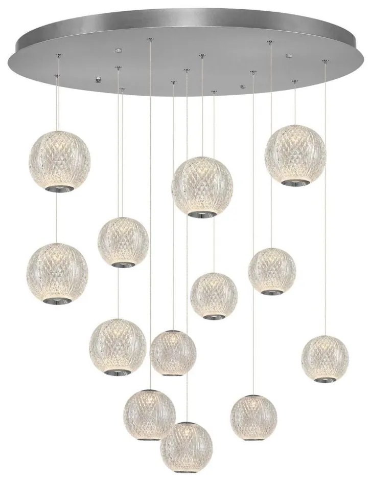 Lustră LED pe cablu CREMONA, 13xLED/5W/230V, 3000K, crom mat