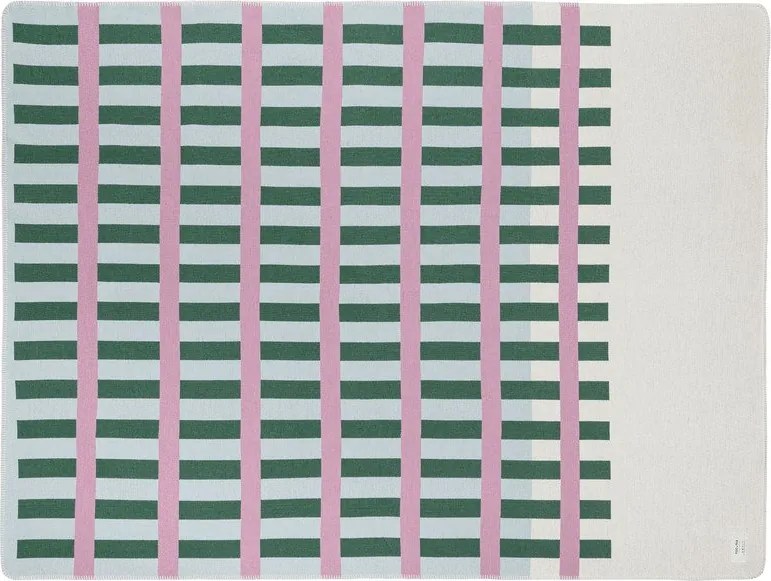Pătură verde/roz 160x200 cm Onu – noo.ma