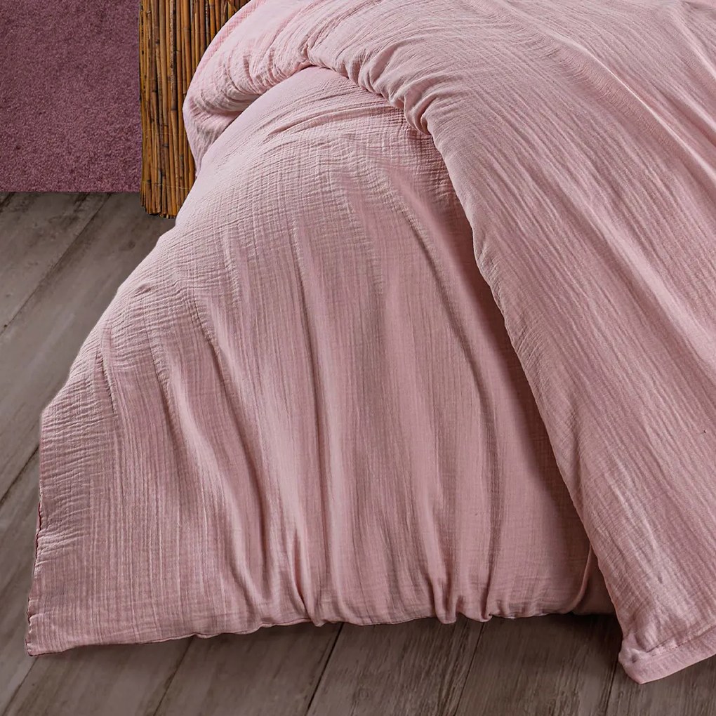 Lenjerie de pat din muselină 4Home Rosa, 140 x 220 cm, 70 x 90 cm