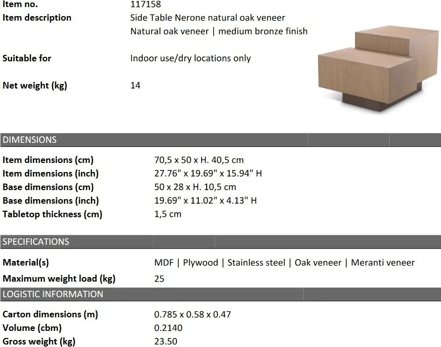 Masuta de cafea design elegant LUX Nerone