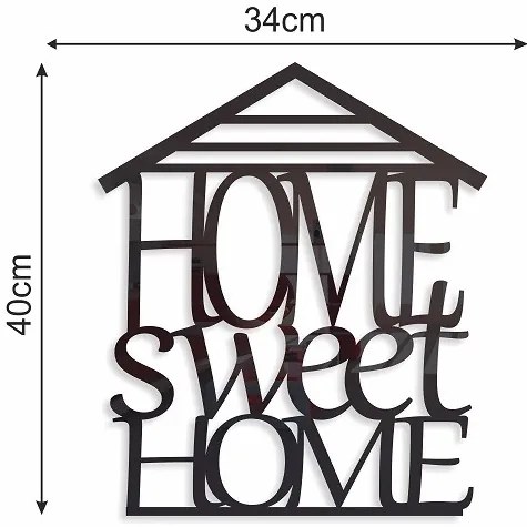 Home Sweet Home inscripție decorativă pe perete Alb